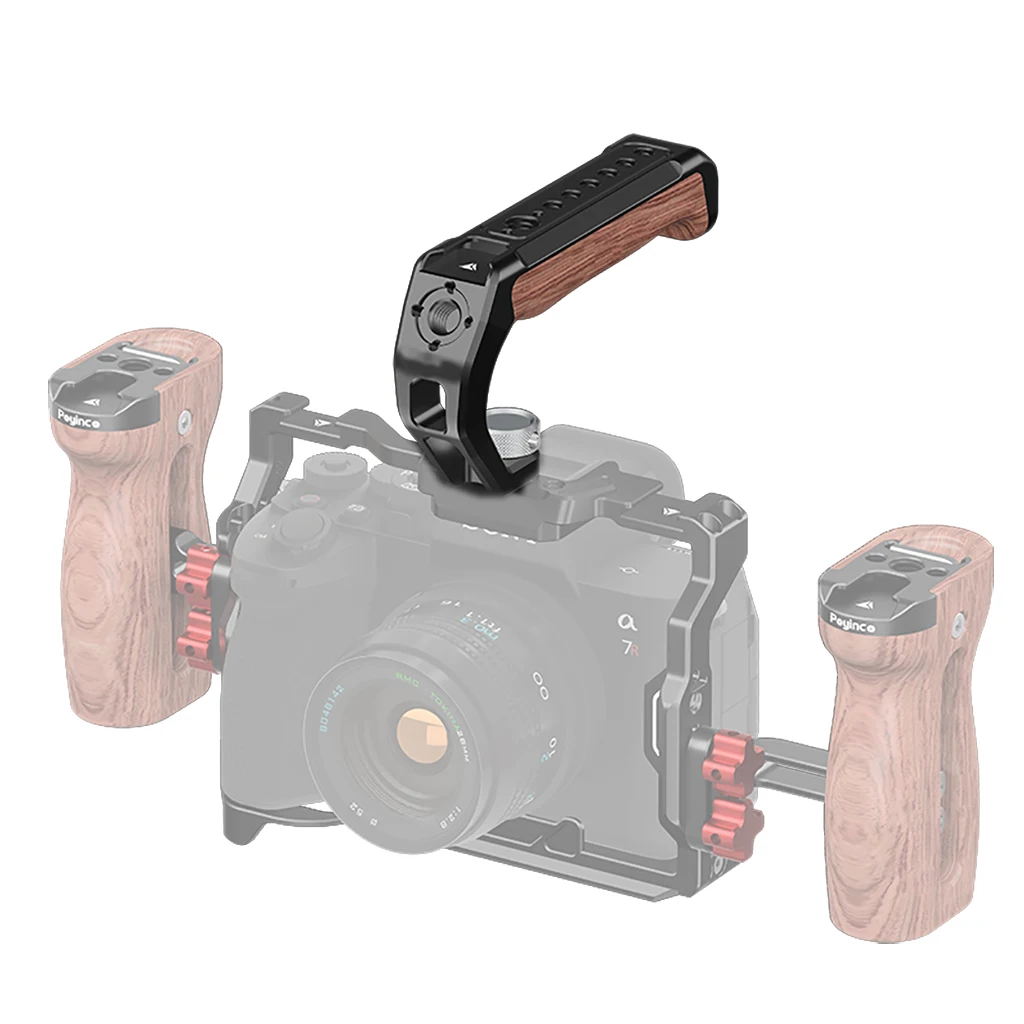 Universal Kamera Top Griff mit Kalten Schuh 3/8 Arri 1/4 Schraube Loch Für Sony Für Canon Für Nikon DSLR Kamera Käfig Vlog Schießen – Detail 16