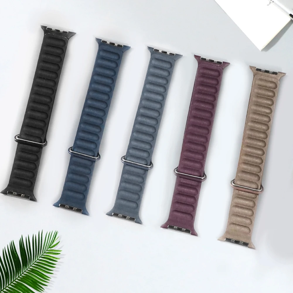 Magnetic Loop for Apple watch Bands 44mm 40mm 49mm 45mm 41mm 38mm FineWoven bracelet iWatch Series 9 8 6 5 4 7 SE Ultra 2 Strap