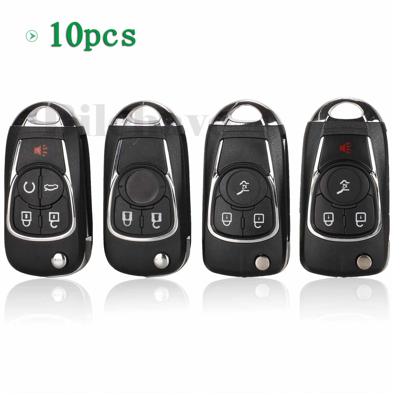 

jingyuqin 10pcs For Chevrolet Cruze Buick Regal Encore Lacrosse Opel Astra J Zafira C 2 Fob 2/3/4/5Buttons Remote Car Key Shell