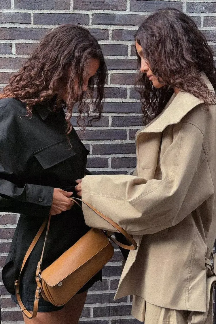 BB6825 ZA25, осенняя новая женская повседневная ветровка средней длины с поясом и вертикальным воротником, длинными рукавами, средней длины, 5063799