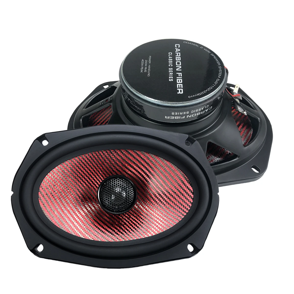 6x9 Carbon Fiber Cone 2-Way Coaxial Speaker 100W*2 (R.M.S.)Car Audio Full Range Speaker for Car Stereo Sound System（1 pair ）