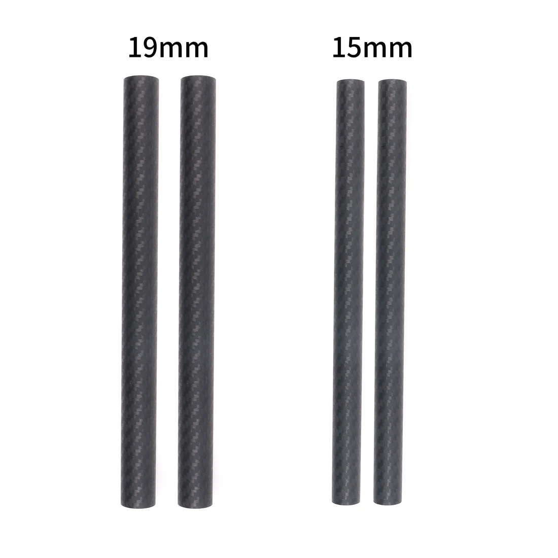 2 stücke Carbon Faser Stange 15mm/19mm Rohr Pol 6 "10" 12 "16" zoll Lange für 5D2 DSLR Kamera Schiene Unterstützung System Käfig Rig Follow Focus – Detail 2