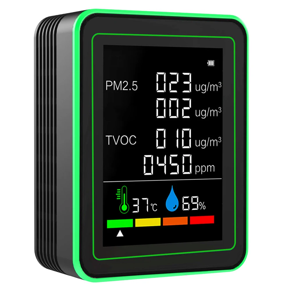 Air Quality Check 90.00x70.00x35.00mm Air Quality Monitor Temperature Detector Humidity Detector PM2.5 Detection