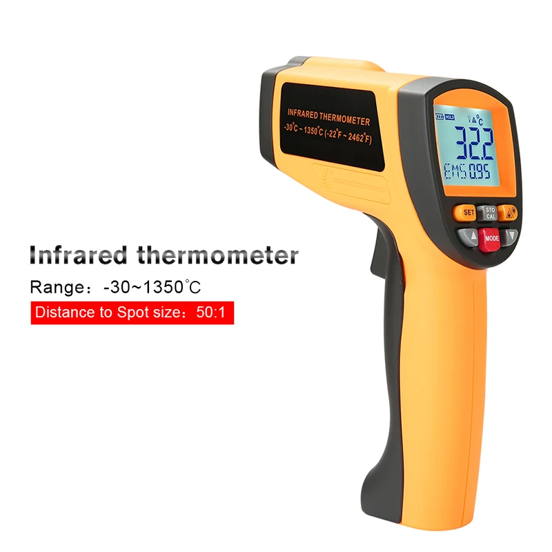 

Gm1350 High Temperature Series Industrial Grade Infrared Thermometer Handheld Thermometer Steel Forging Metal Smelting