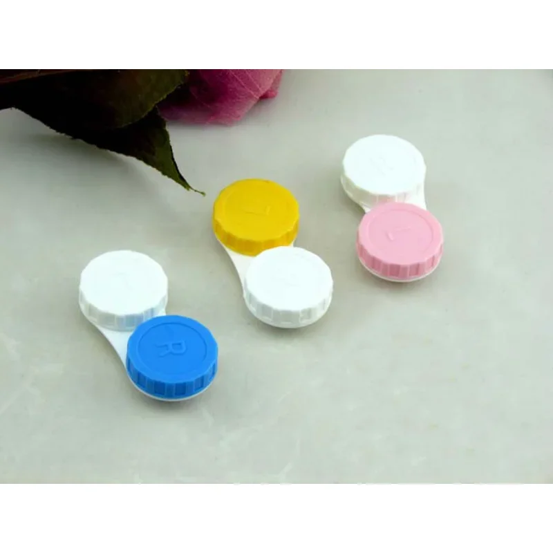 10/100pcs Lot Simple Contact Lens Case Box Eyewear Accessories Cute Travel Box Container for Lenses Random Color Wholesale New