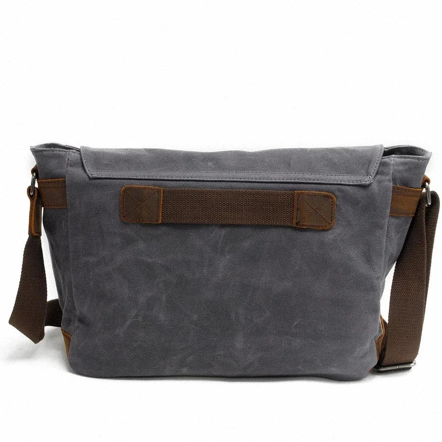 Bolso multifuncional de lona encerada gruesa para hombre, bandolera de hombro, Retro, informal, para cámara SLR, nueva moda