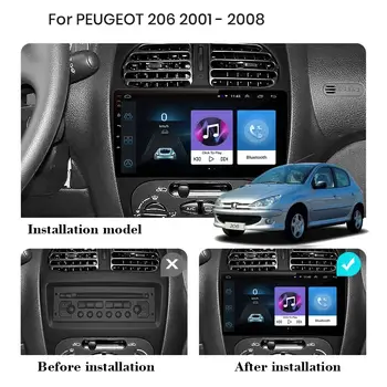 2DIN Android 13 autorádio pro Peugeot 206 206CC 206SW 2001 2002 2003-2008 autorádio multimediální přehrávač Carplay auto GPS navigace 8 nejlepší prodej Multimédia Peugeot 206 Plus - №7