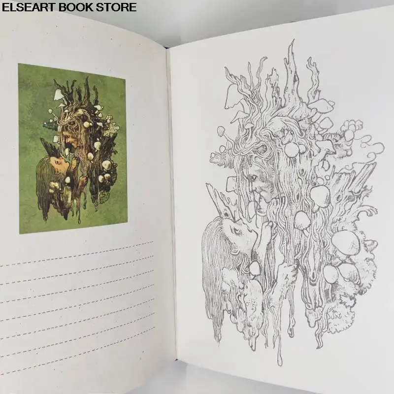 (Hardcover)Strange Disease Healing Gothic Horror of the Soul Korea Coloring Graffiti Book