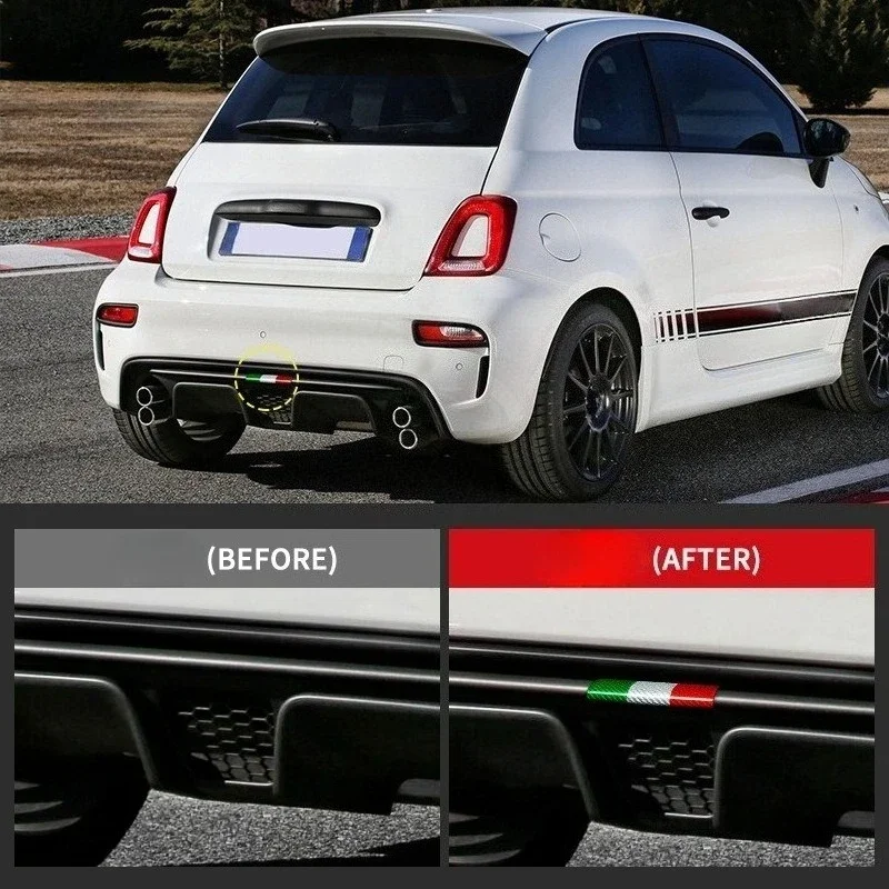 For Fiat For Abarth 595 695 Real Dry Carbon Fiber 17-2024 Exterior Rear Bumper Lip Cover Trim Decoration Modification Body Kits