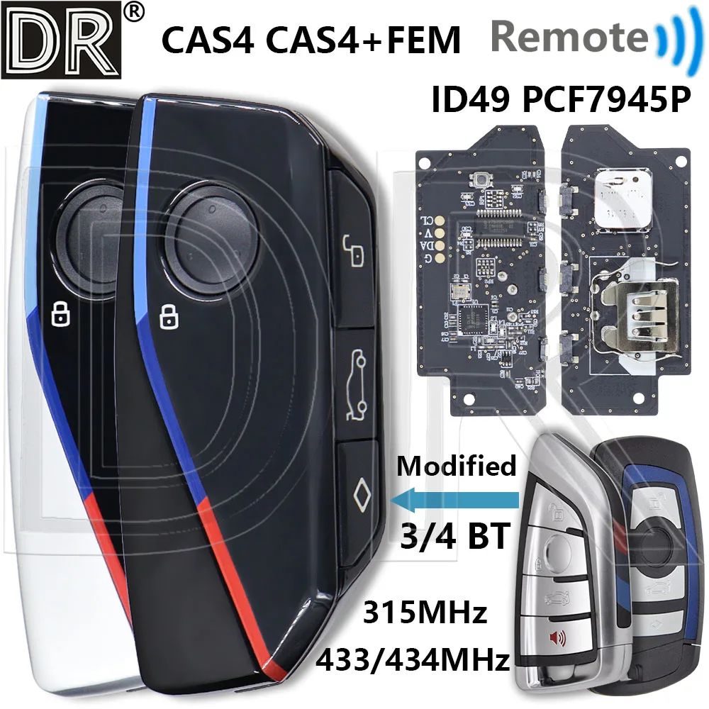 

Great ID49 PCF7945P Chip 315/433-434MHz CAS4 CAS4+ FEM Modified U Chassis Car Remote Smart Key For BMW 1 3 5 7 Series F Chassis