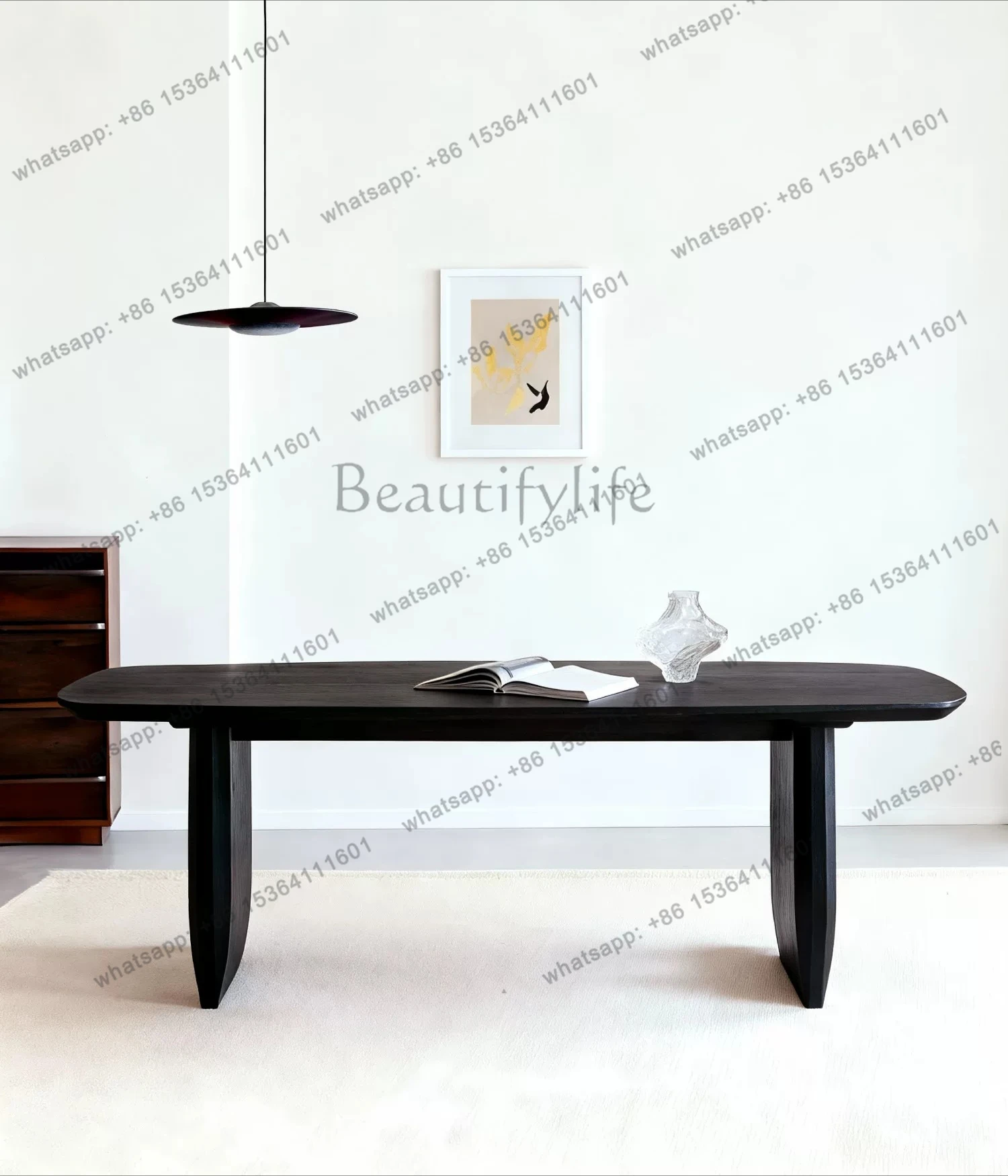 

Овальный обеденный стол черного цвета, современный минималистичный квадратный стол, столешница для письма/работы в форме арки