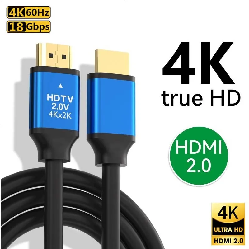 4K HDMI2.0 Cable 18Gbps, Certified Ultra High Speed HDMI Cable 4K 60Hz HDR for Roku TV PC Monitor Projector PS3 PS4 Xbox decode