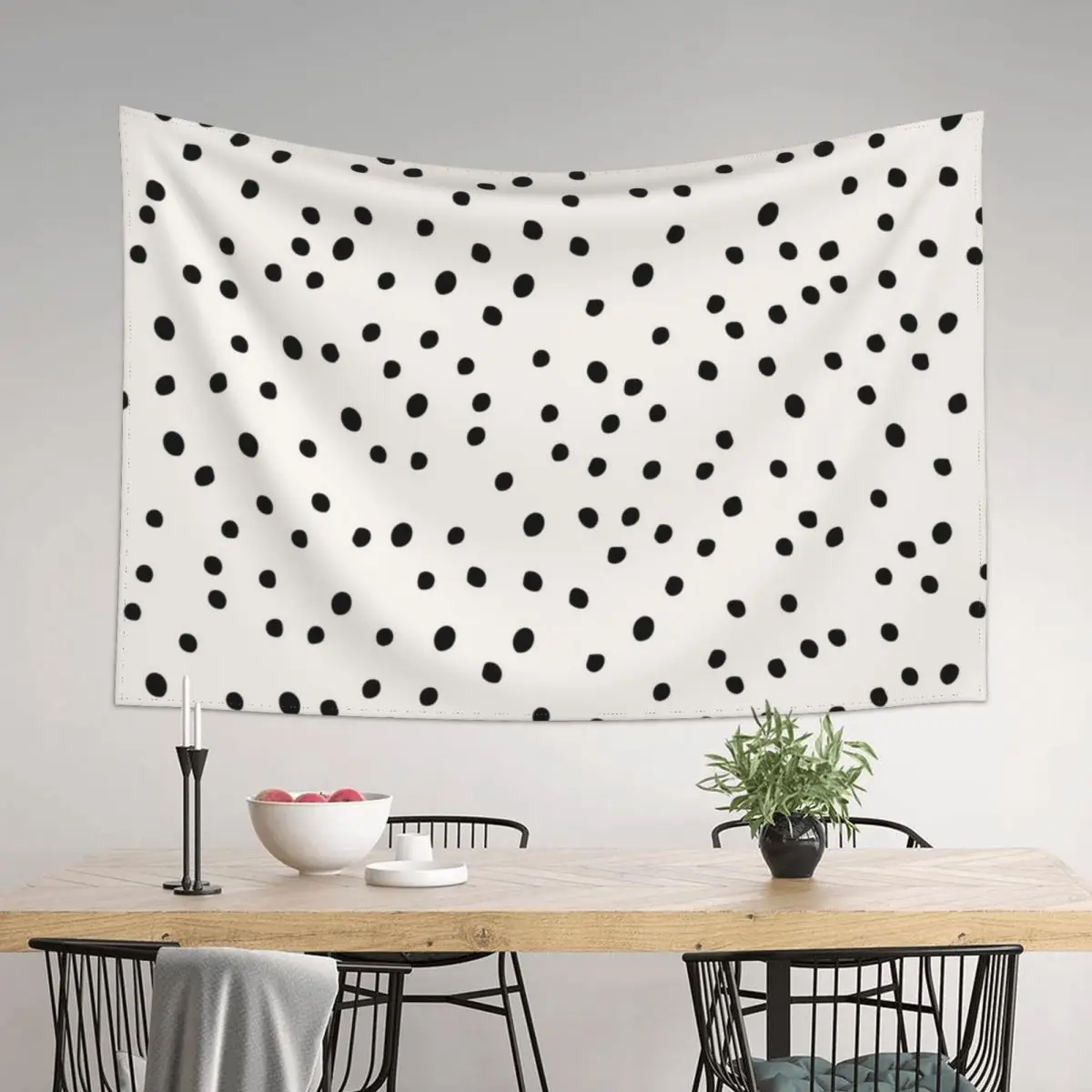 

Preppy Spots, Black and White, Minimal, Polka Dot Print Tapestry Room Decorations Bedroom Deco Mushroom Tapestry