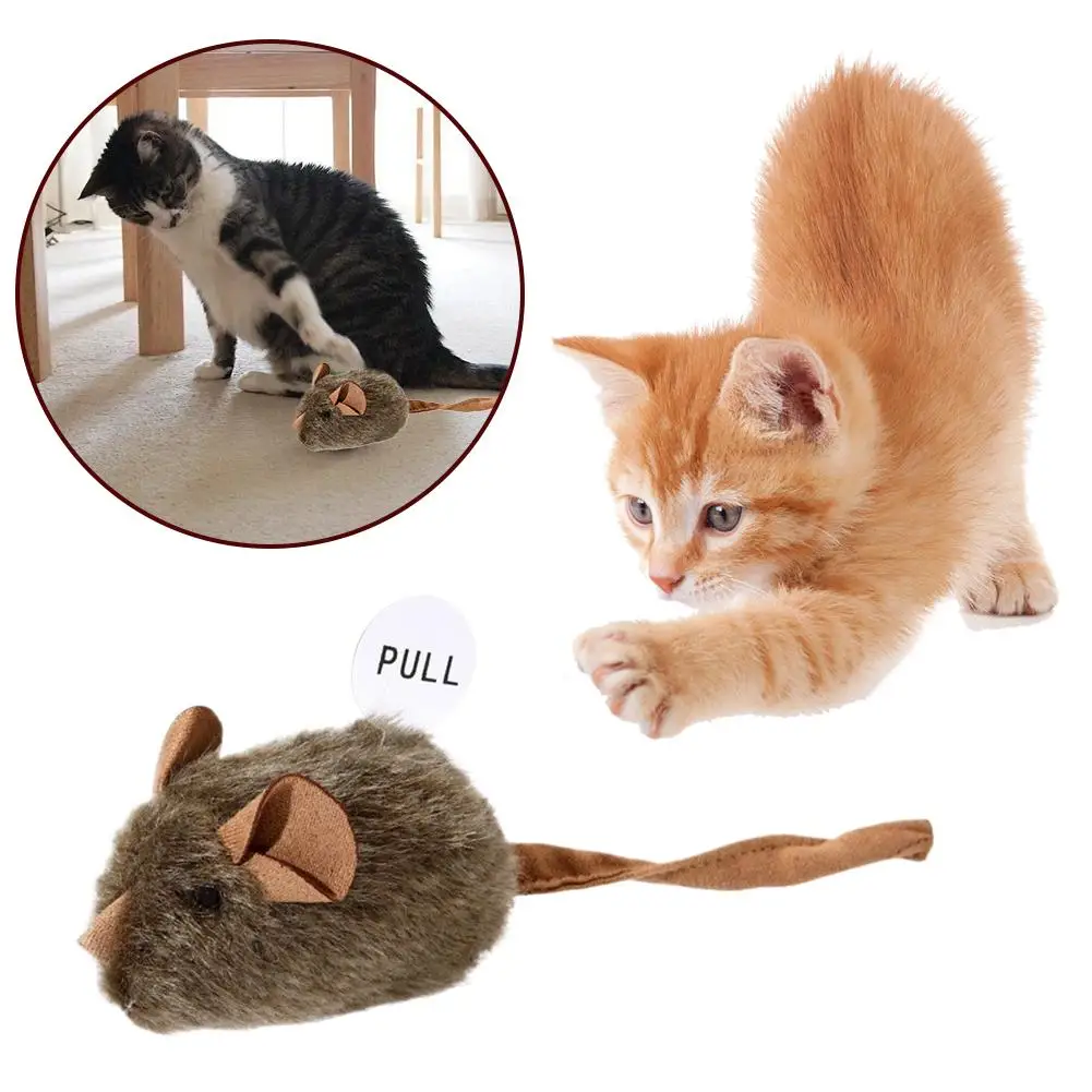 Simuliertes Klangspielzeug, Haustierspielzeug, Plüschmäuse, Katzenspielzeug, realistische Maus, unterhaltsamer interaktiver Katzenspielplatz