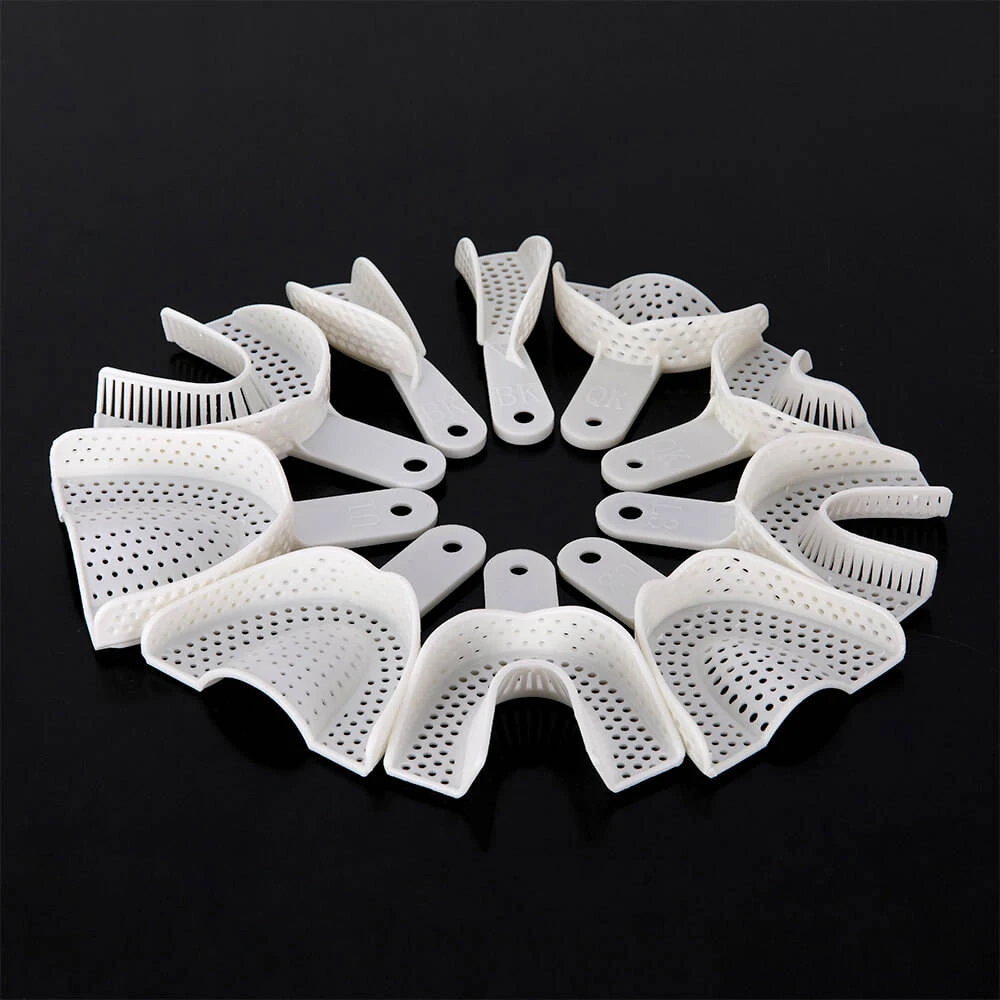30pairs Dental Disposable Plastic Impression Trays Upper and Lower  L/M/S/Anterior/Quadrant