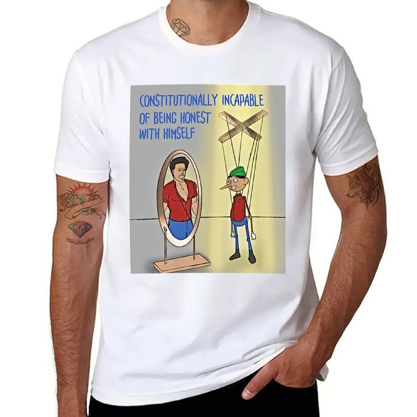 New Constitutionally Incapable of Being Honest With Himself T-Shirt summer clothes tees t shirts for men graphic