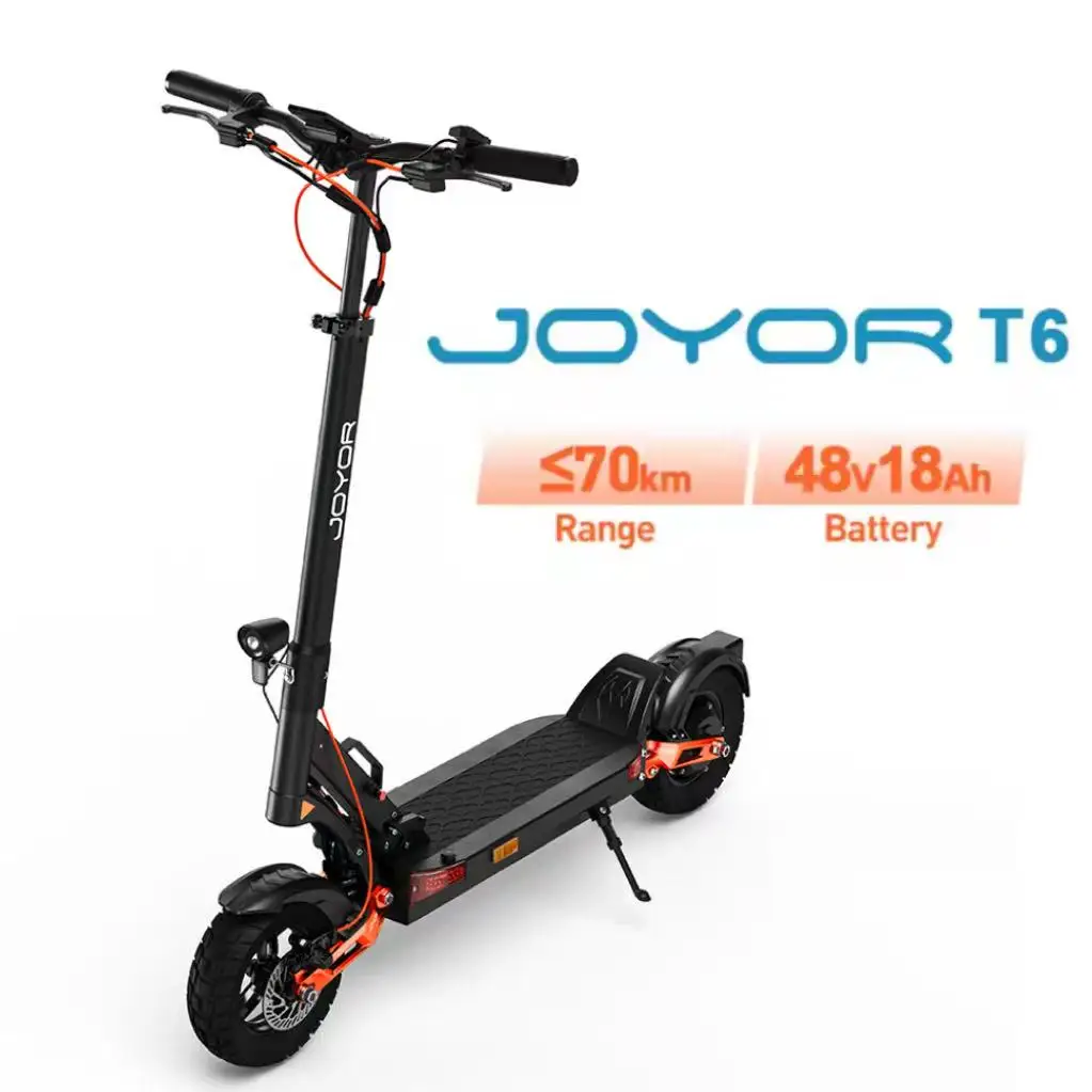 JOYOR T6 City Escooter 600W Motor 48V18AH Batteri Hopfällbar Elscooter 10 Tums Terrängdäck Elscooter för Vuxna