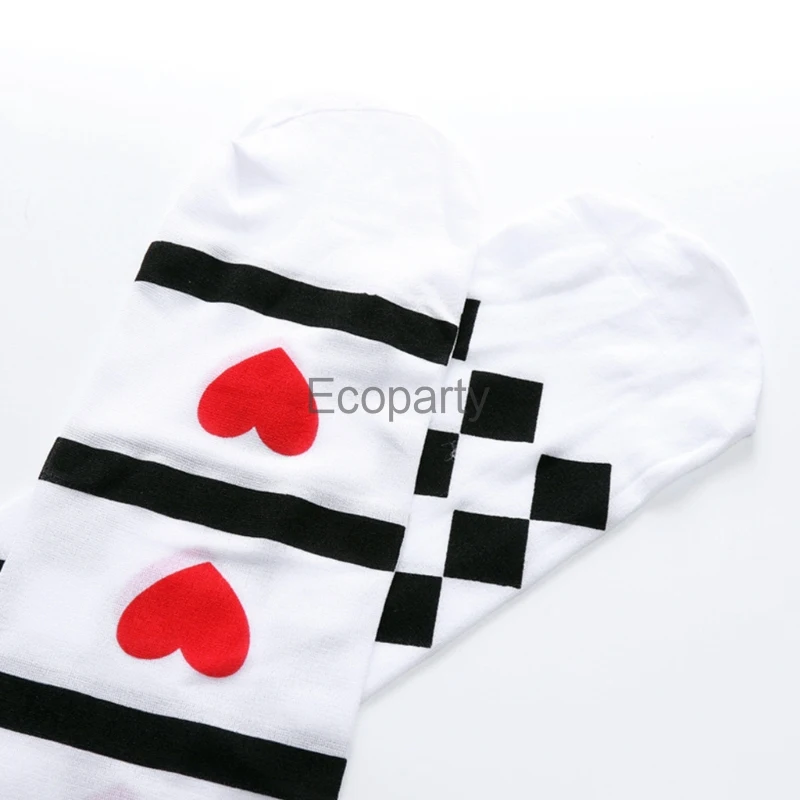 Poker Card Suit Print Thigh High Stockings Cosplay Costume Long Socks Halloween WOMEN SOCKs COSTUME ACCESSORIES FUNNY GIFTS