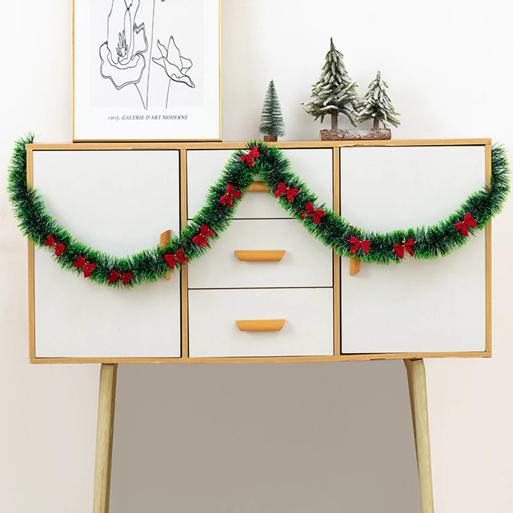 2M Christmas Wreath Wall Door Decor Ribbon Bowknot Xmas Wreaths 2024 New Year Party Home Decorations Christmas Tree Ornaments
