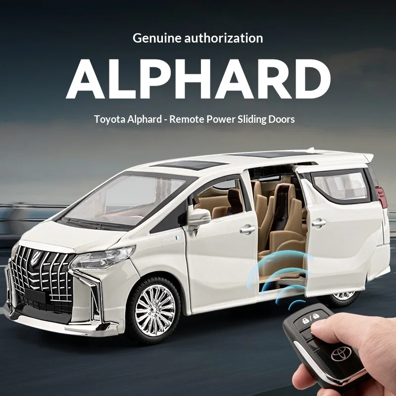 

Alloy 1/24 Toyota Elfa car model can be remotely opened door simulation sound and light children's toy car boy car gift