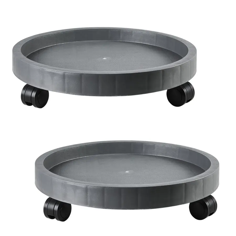 

Pack of 14.2 Inch Planter Caddies Rolling Saucer Caddy with Wheels, Heavy Duty Wheeled Stand for Potted Plant, Round Coaster Rol