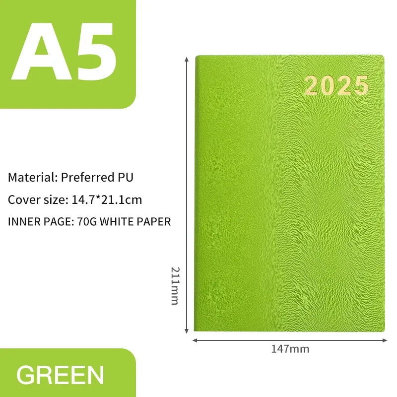 2025 English Calendar Book 365 Days Plan Book Soft Spanish Almanac Book Efficiency Notepad planners  school  agenda 2025