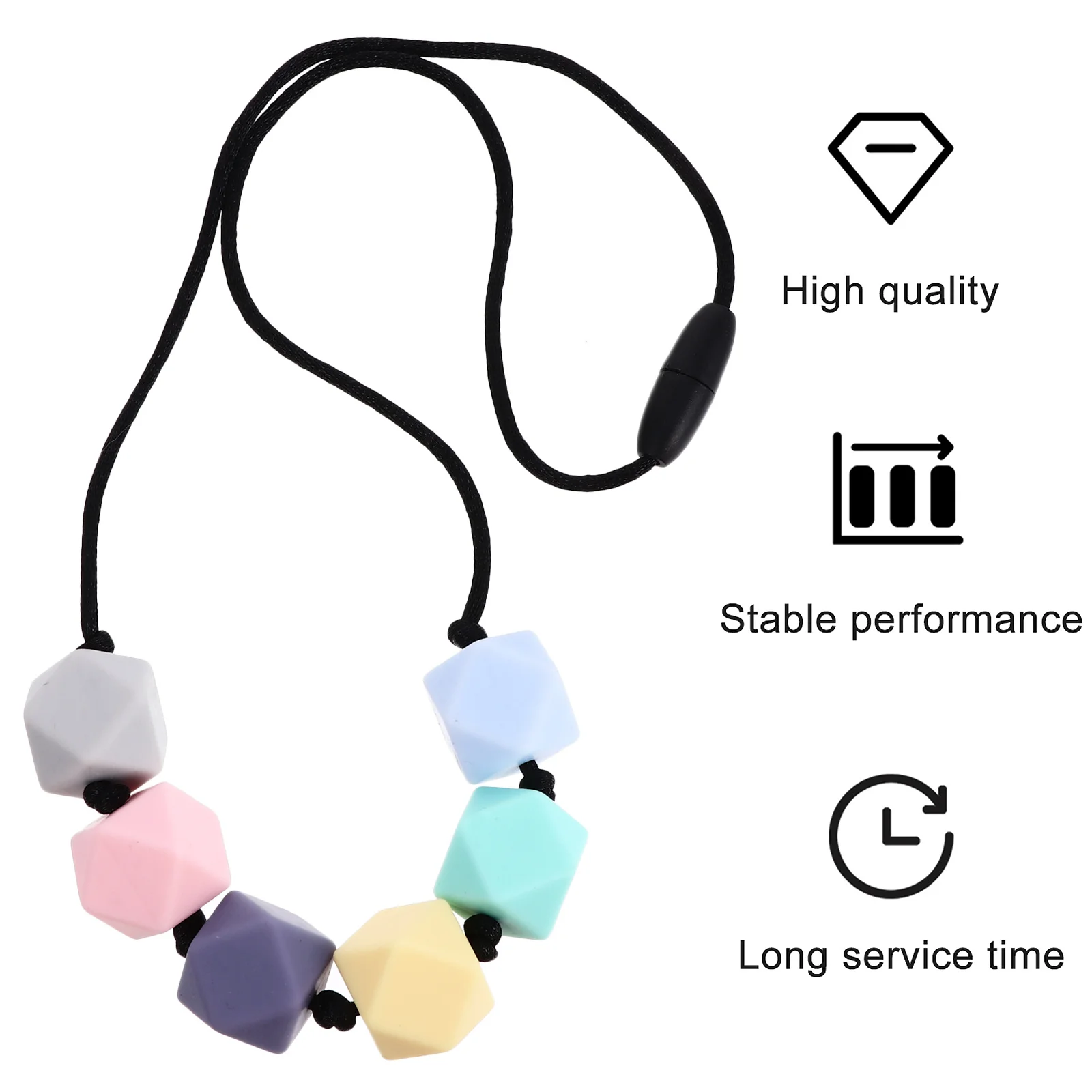 

Baby Teething Necklace Food Grade Silicone Lightweight Durable Newborn Teething For Infant Molar Relief Nursing
