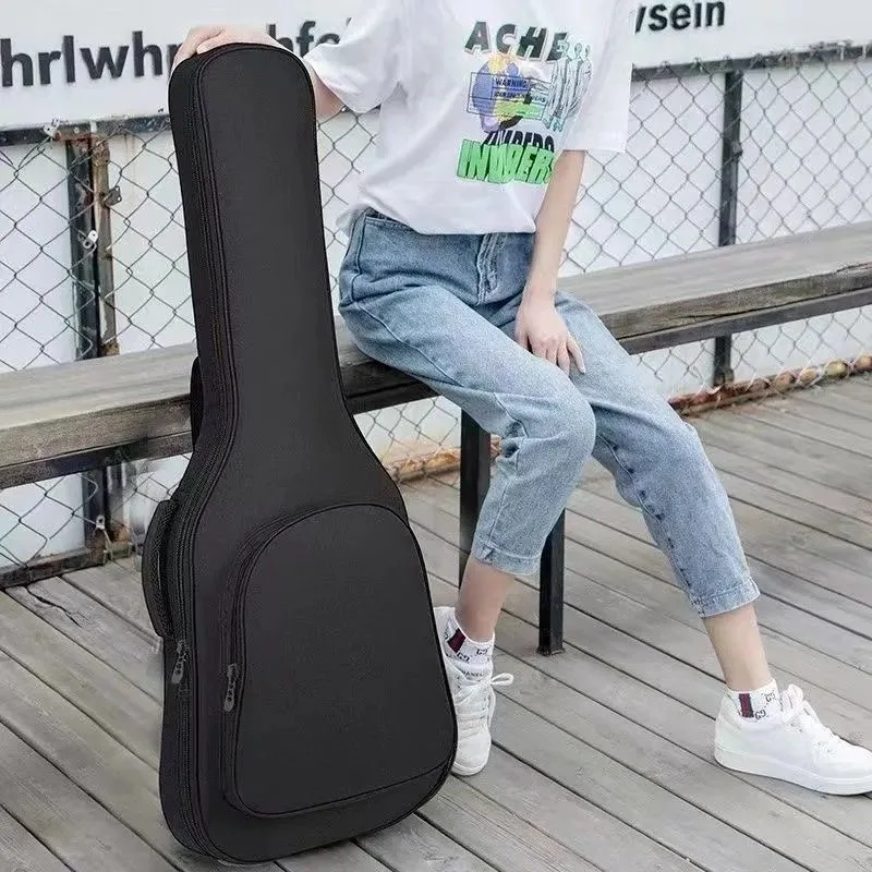 Electric bass bag with cotton lining and thick padding. Professional backpack.