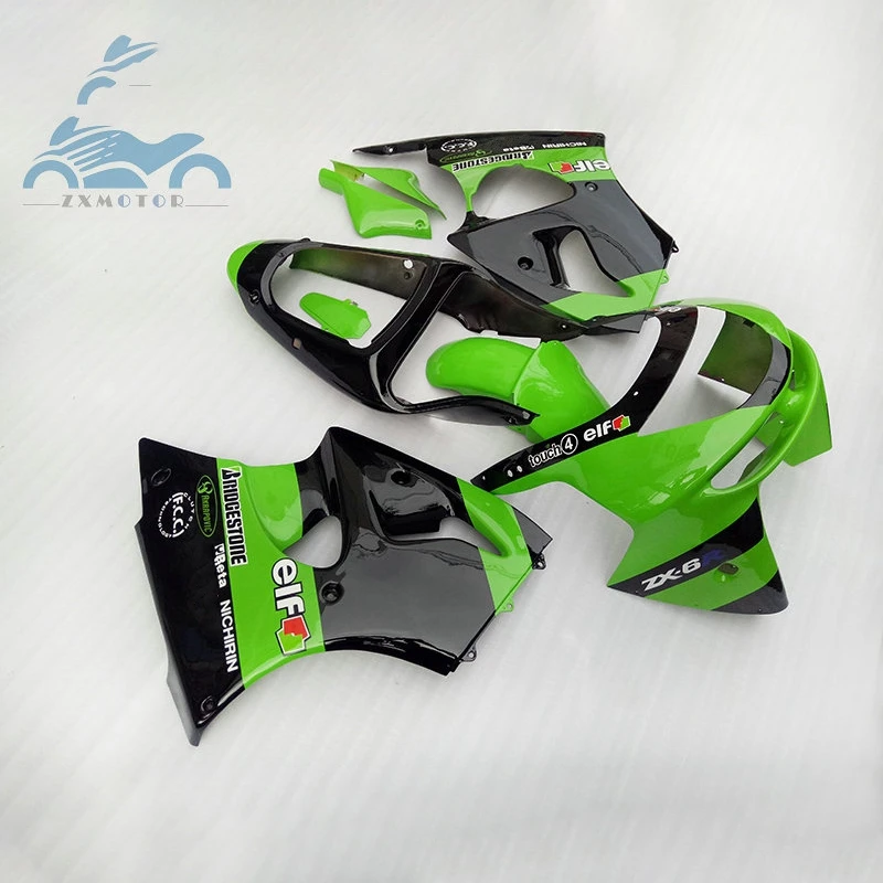 

Motorcycle fairings kit for KAWASAKI Ninja ZX6R 1998 1999 ABS plastic sports fairing kits ZX 6R ZX636 98 99 green black parts