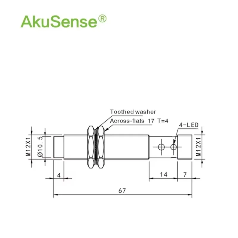 Akusense PNP 20mm Inductive Non-contact Proximity Unshielded Contrinex Automatic Connector Inductive Distance Hall Sensors