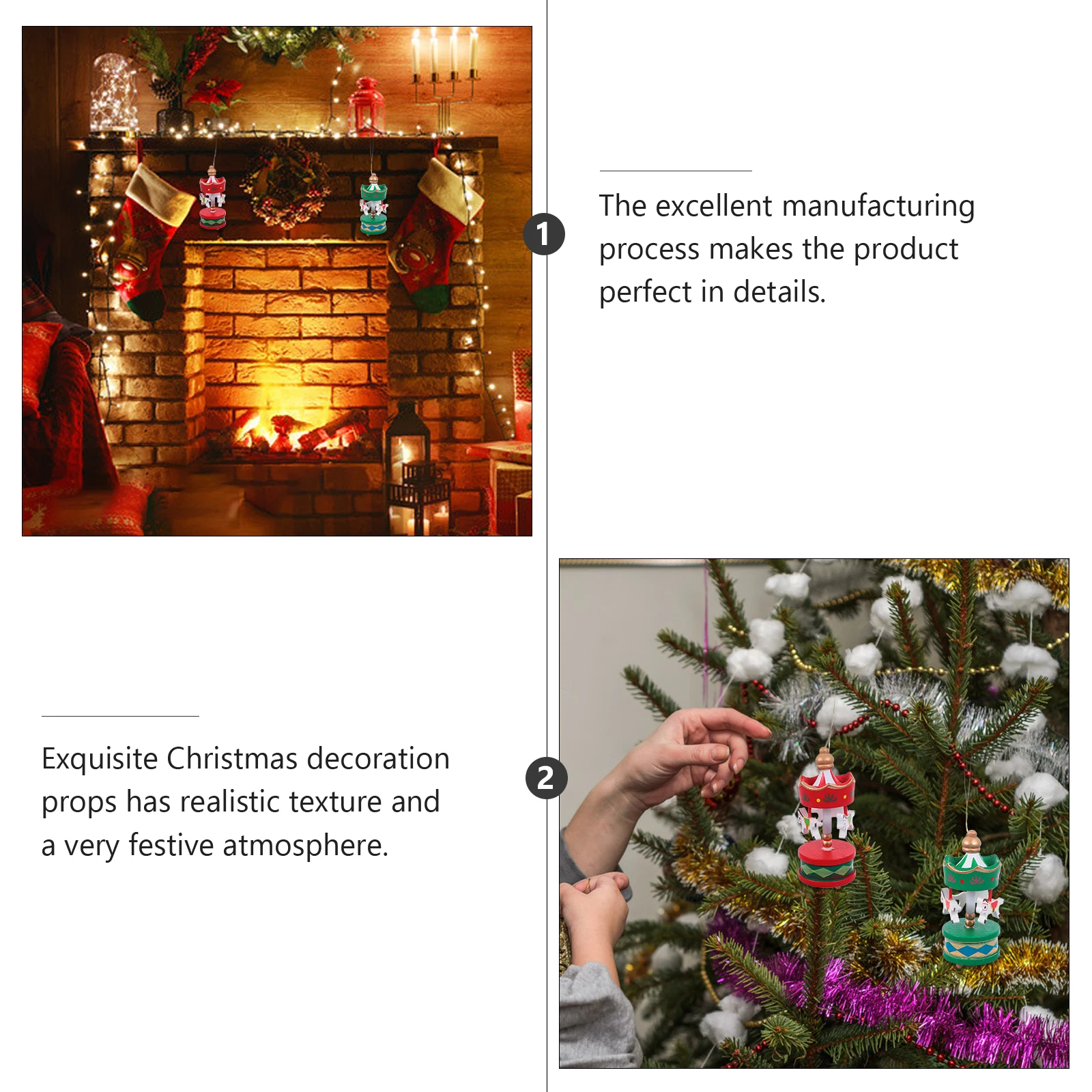 

Carousel Decorations Merry Go Round Christmas Ornament Kids Tree Reusable Handmade Realistic Texture Festive Atmosphere