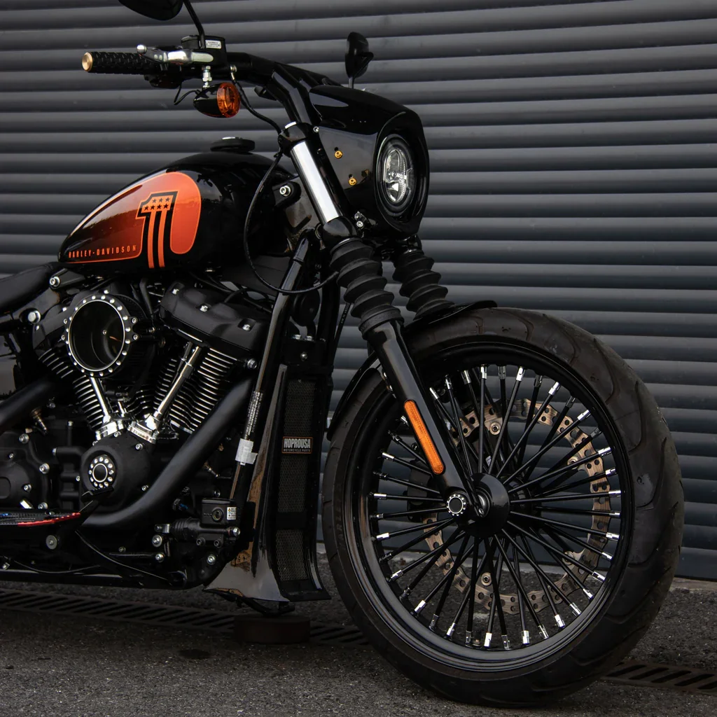 Gloss Black 6 Inch Rise 2 Inch Diameter Motorcycle Handlebars for Softail Street Bob Breakout Low Rider S ST