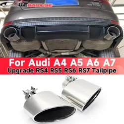 For Audi A3 A4 A5 A6 A7 S4 S5 S6 S7 Upgrade RS3 RS4 RS5 RS6 RS7 Tailpipe Stainless Steel Tailpipe Muffler Exhaust Pipe