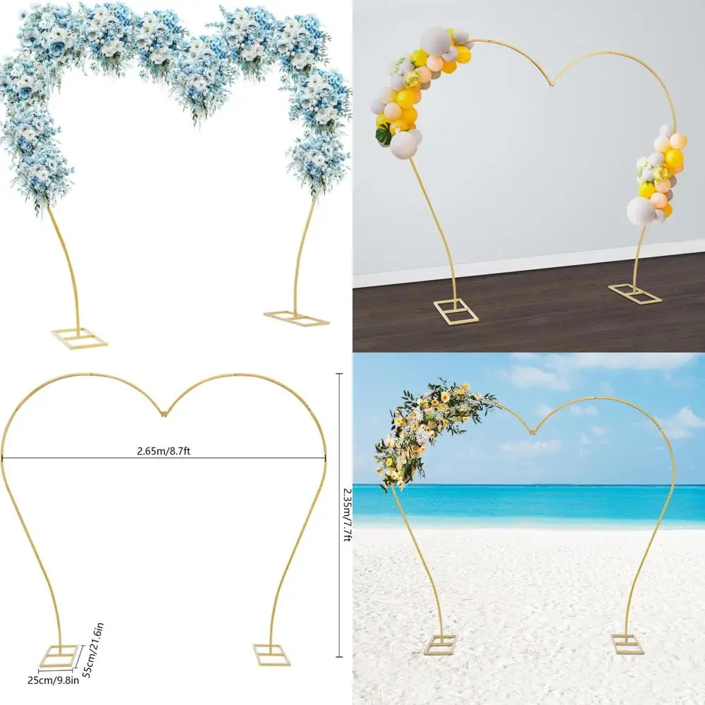 

Металлическая подставка для арки воздушных шаров в форме сердца для свадебных церемоний, декоративная решетка в форме любви высотой 7,7 футов