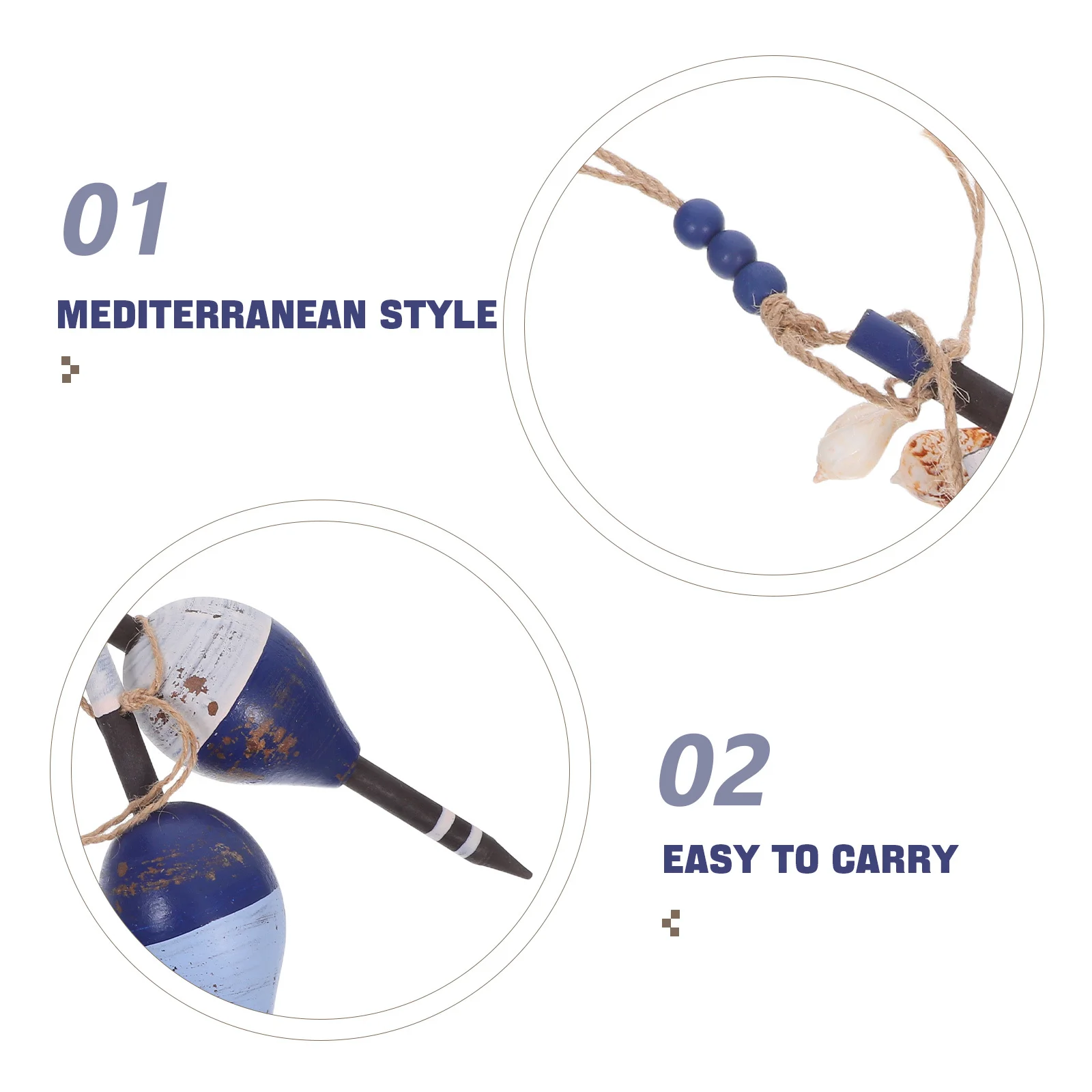 Dekoracja z drewnianych boj, do zawieszenia na ścianie, motyw morski, wystrój salonu, sypialni, styl śródziemnomorski, ozdoba inspirowana morzem.