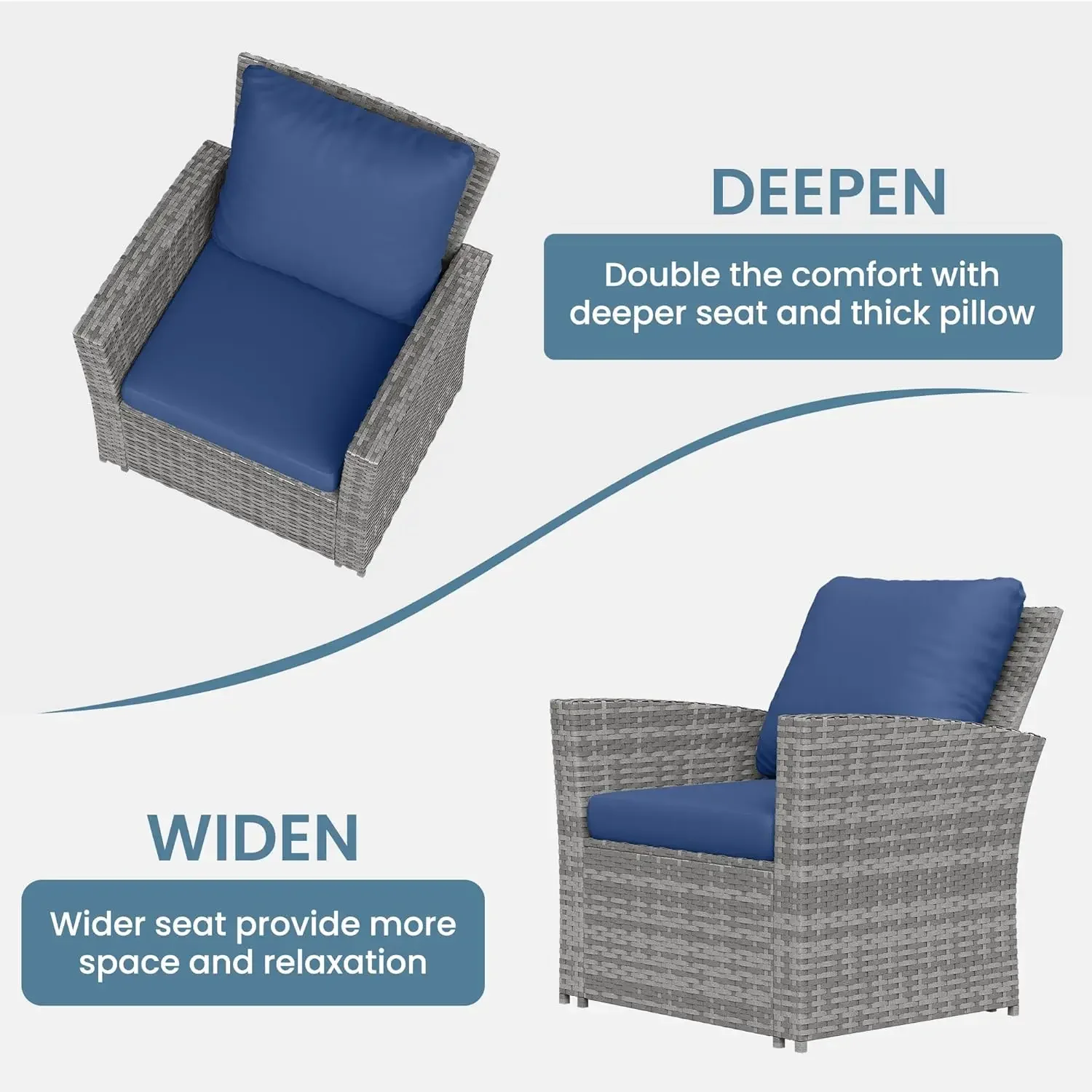 Gartenmöbel-Set, 4 Stück Terrassen möbel Schnitt Korb Outdoor-Set, Rattan Outdoor-Sofa