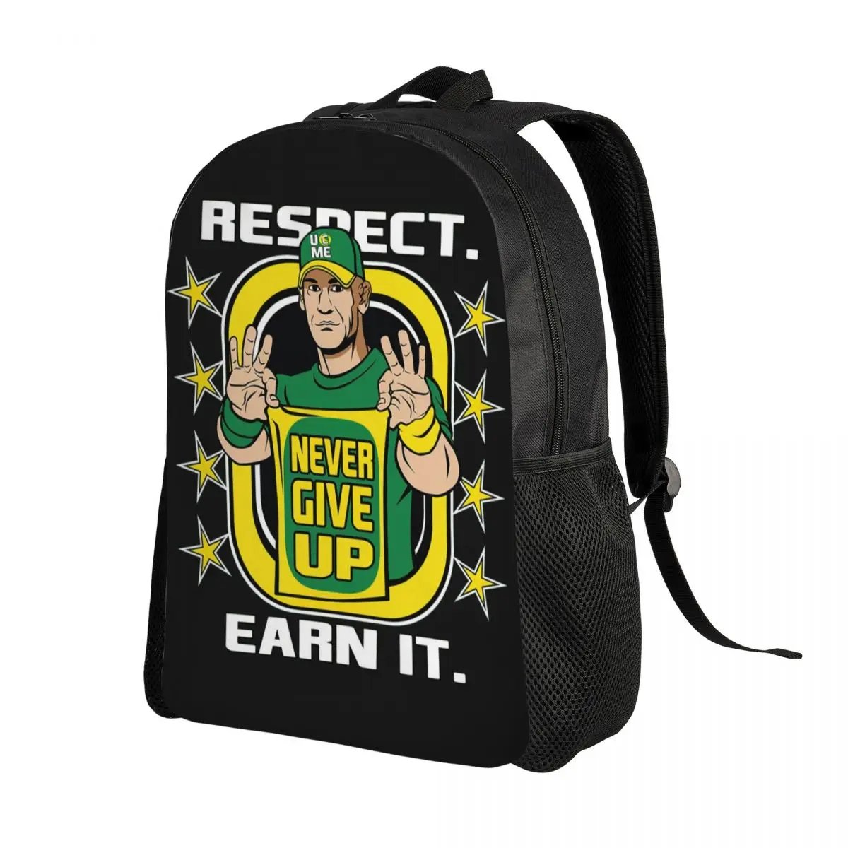 Customized WWE John Cena Backpacks for Women Men College School Student Bookbag Fits 15 Inch Laptop Never Give Up Bags