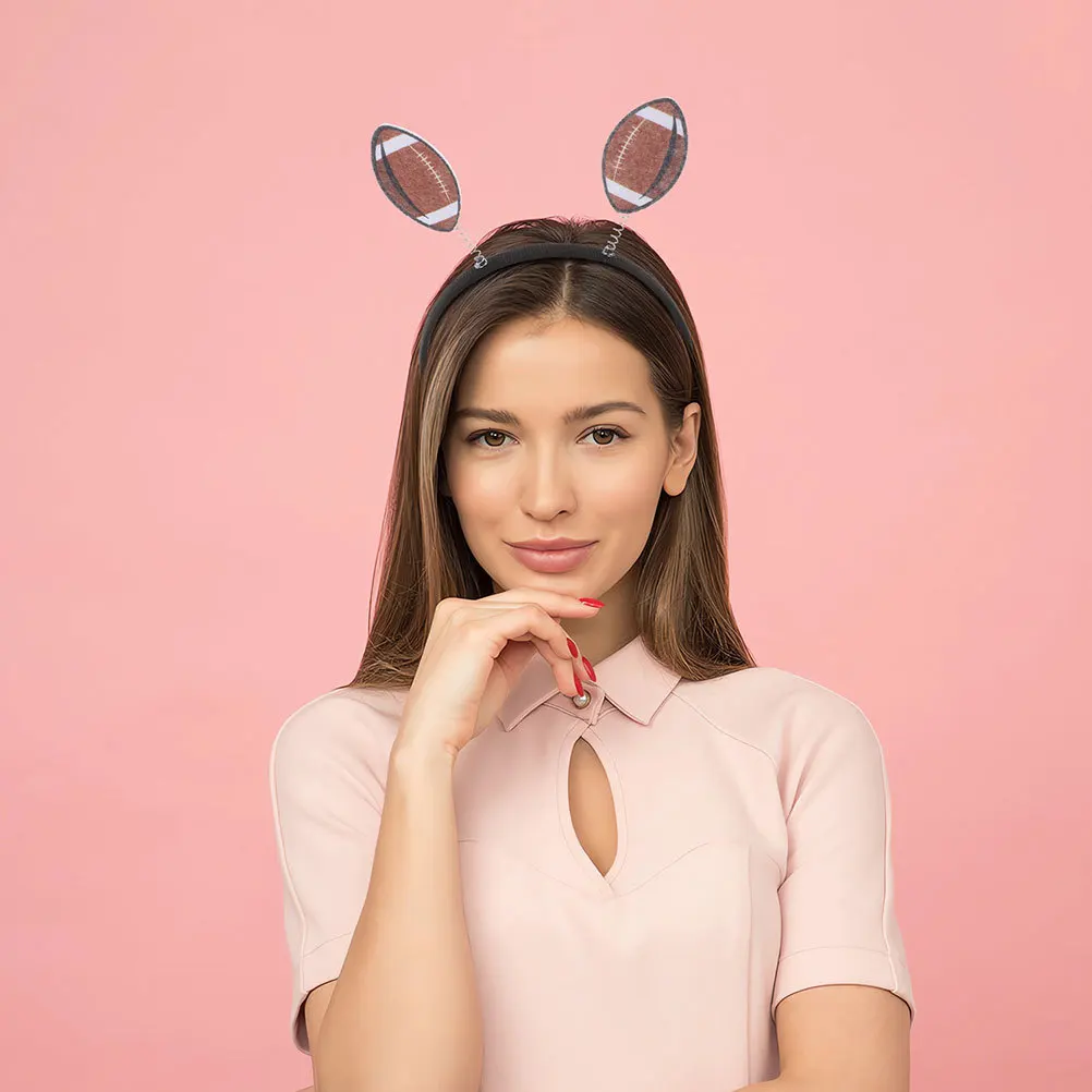 3 قطع من عصابة رأس كرة القدم الأمريكية للنساء لتزيين الحفلات، دعائم كابينة تصوير مناسبة قابلة للتعديل، مستلزمات حفلات كرة القدم الرياضية