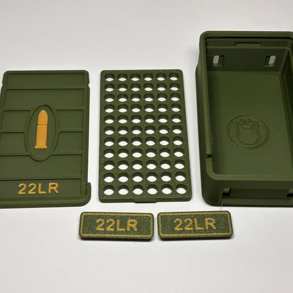 1PC 3D Printing Sliding Cover Version .22LR Bullet Storage Box, Enthusiast Desktop Gift Collection，just An Empty Box