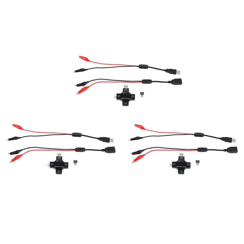 

3X USB C Tester,2 In 1 Type C USB Tester Color Screen IPS Digital Multimeter,With Clip Cable Support PD2.0/PD3.0,QC2.0