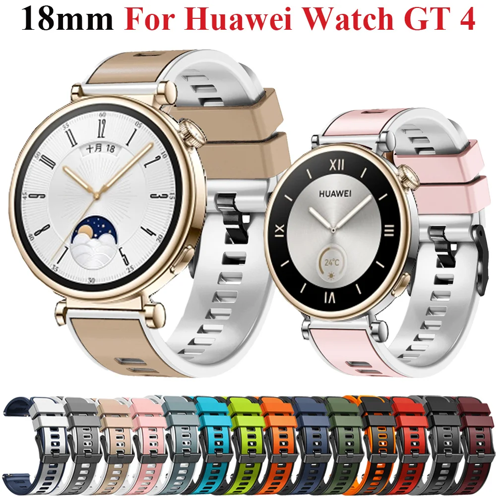 18mm Strap For Huawei Watch GT 4 41mm Sport Silicone Band For Garmin Vivoactive 4S Venu 3S 2S 255S 265S Wrist Bracelet Watchband