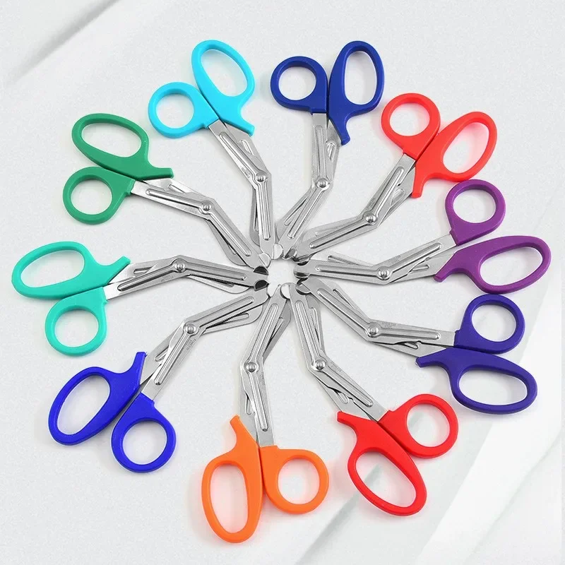 Medical Rescue Scissors Plastic Handle Stainless Steel Wound Gauze First Aid Scissors Practical Outdoor Nurse Scissor hand tool