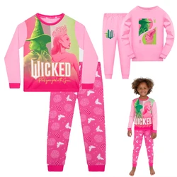 New The Musical Wicked Kids Clothes Print T Shirt Pants 2pcs Girls Long Sleeve Pyjamas Teen Boy Casual Sleepwear Children Outfit
