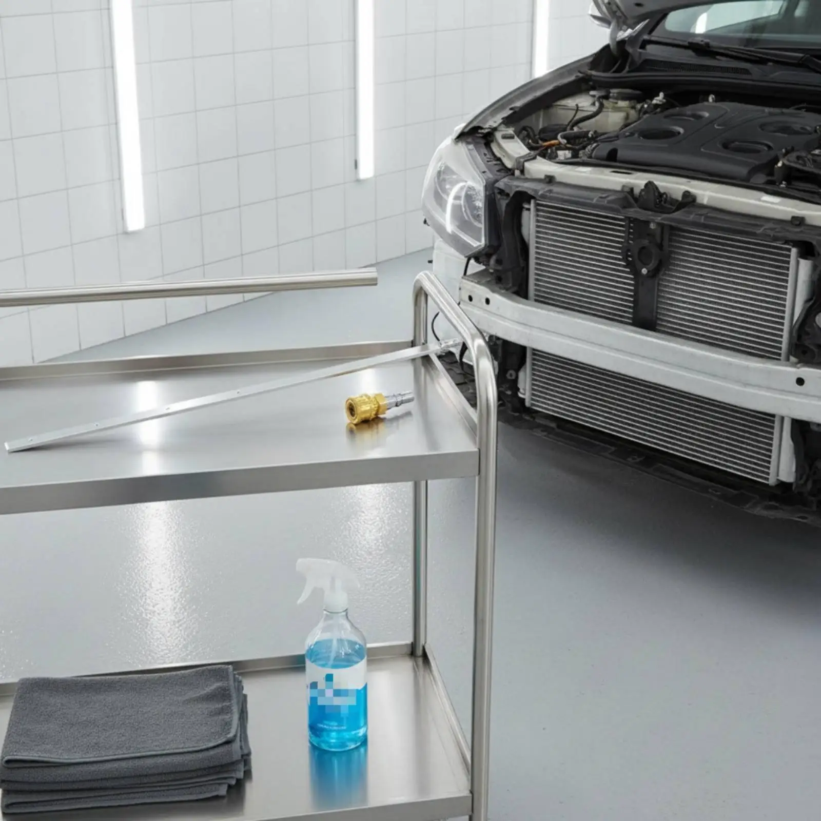 Dual Function Car Radiator Cleaning Wand with Rotating Head for Air Compressor and Pressure Washer Auto Detailing Tool