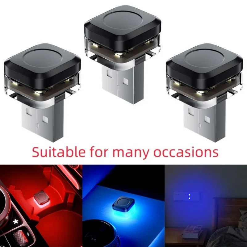 DC5V Car USB Led Light mood lamp Vehicle Ambient Lamp Universal Emergency Lighting Decorative Ambient Lamp for PC Flat Car