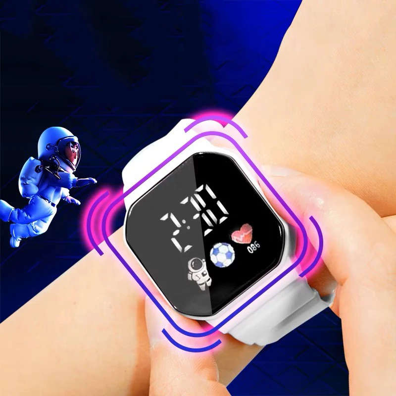 Multi-cor relógio inteligente das crianças display semana led digital relógios de pulso para menino menina à prova dwaterproof água relógio esportivo montre enfant