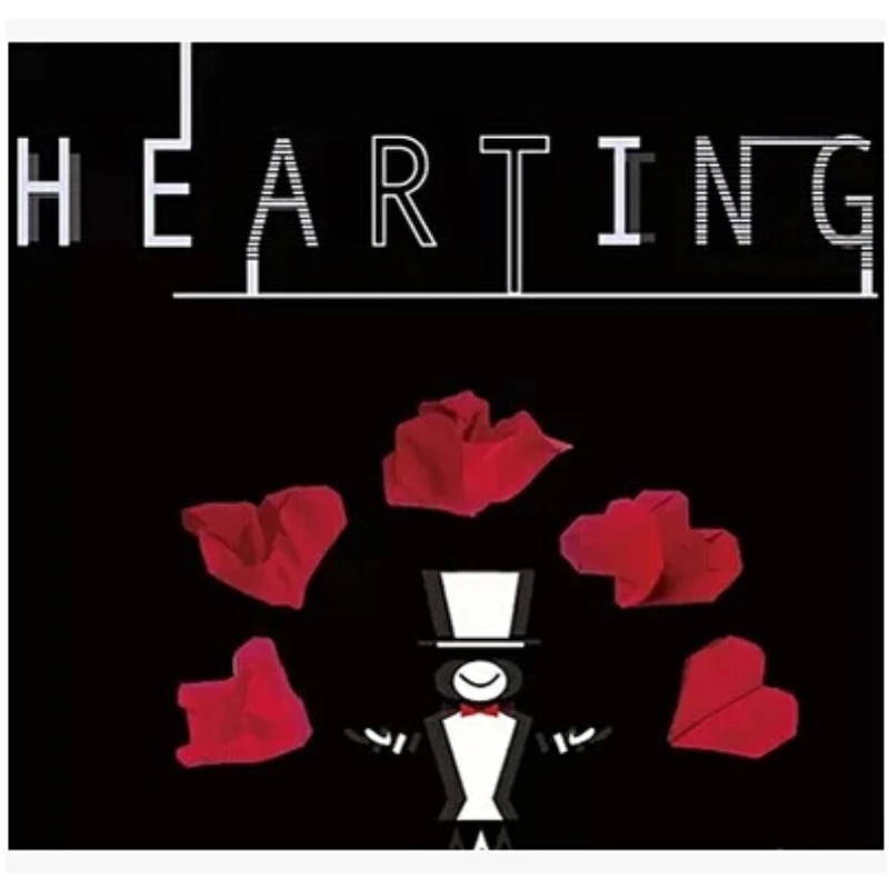 Hearting by Way & Himitsu Magic Red Heart Folding Magic Tricks Comedy Street Close Up Magia Card Magie Illusion Gimmick Props