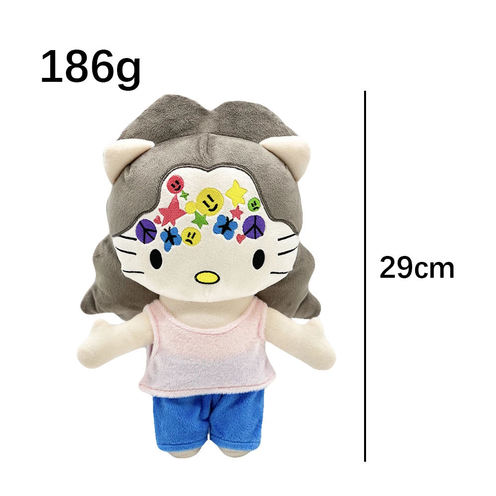 Hello Kitty Olivia Rodrigo Doll Grey Hair with Pink Vest Clothes Plushies Figure Stuffed Toys Cute Kids Boys Girls Christmas Gif