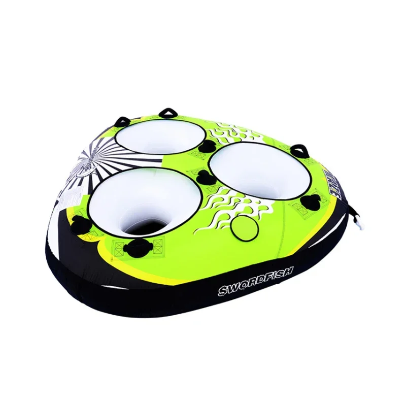 Hot Sale Pvc Inflatable 3 Persons Air Floating Dragging Circle/towing Surf Ring Water Toys