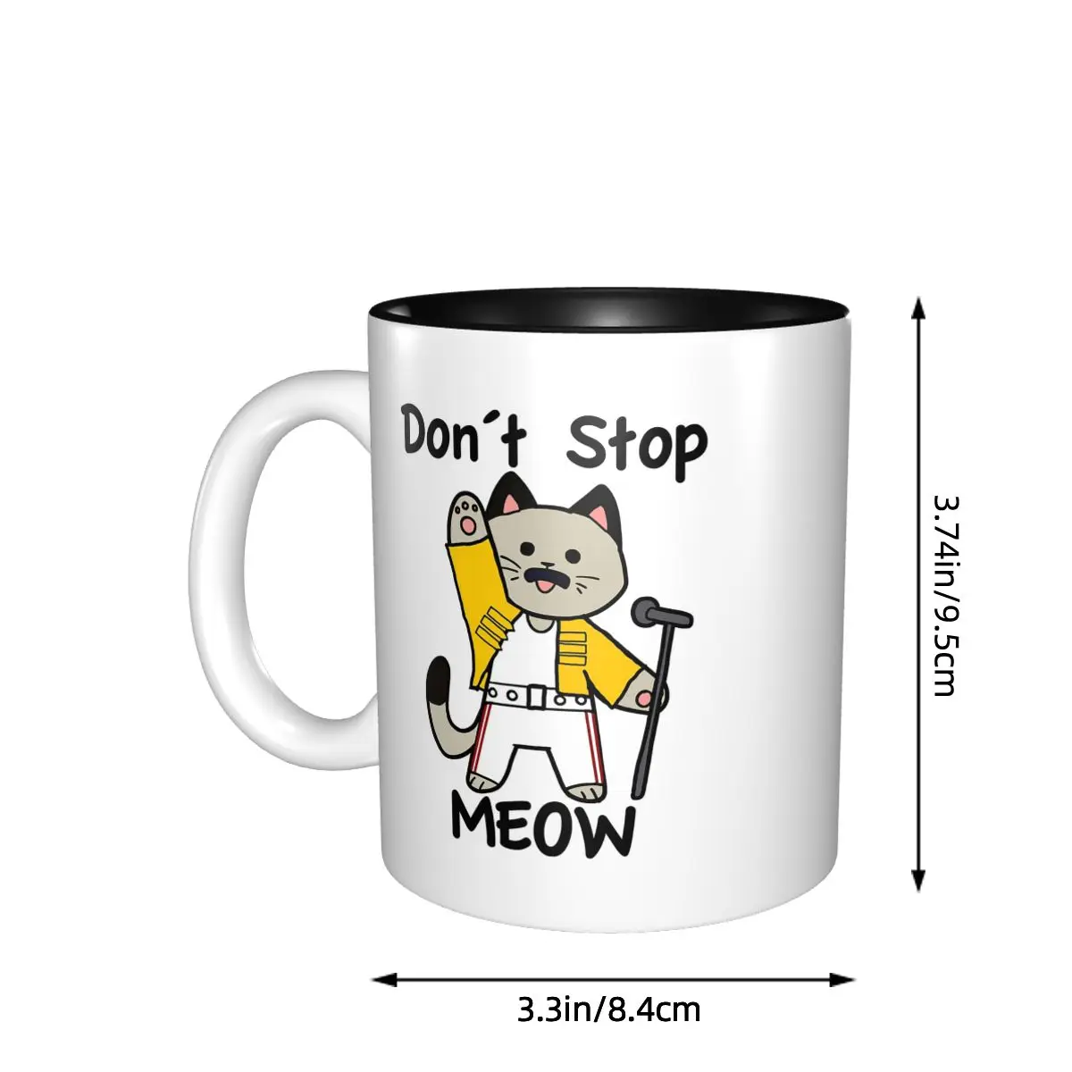 Don't Stop Meow Mug Funny Ceramic Coffee Cups Tea Mugs Milk Cup Drinkware Gift for Woman Man